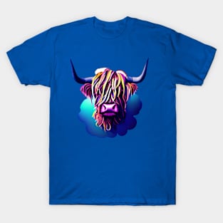 Highland cattle watercolor design T-Shirt